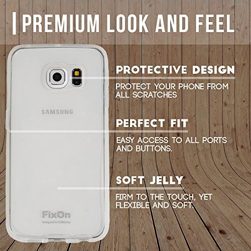 Fixon® Samsung Galaxy S6 JELLY Series TPU Protective Case Cover **New** Slim Fit [Camera Lens Defense] [Drop Protection] [Scratch Resistant] - MADE IN KOREA ([Crystal Clear])