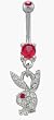 July Birthstone Playboy Belly Button Ring