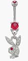 July Birthstone Playboy Belly Button Ring