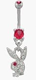 July Birthstone Playboy Belly Button Ring