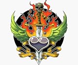 Flaming Heart Sticker ~ Art Decal by Ed Mironuik 'Heart Flash'