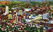 Aerial View of Downtown Akron, Ohio - Fine-Art Gicl&eacute;e Photographic Print - 8"x10" Enlargement from a Classic Vintage Postcard