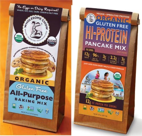 Gluten Free Hi Protein Pancake Mix and All Purpose Baking Mix Bundle of 2 - Organic, Vegan, Non-GMO, GF, Dairy Free