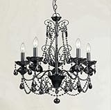 IMAGE OF AF Lighting 7506-5H Mischief Chandelier, Black Glass Beads