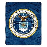 Northwest Company 50-Inch by 60-Inch Plush Raschel Throw, United States Air Force