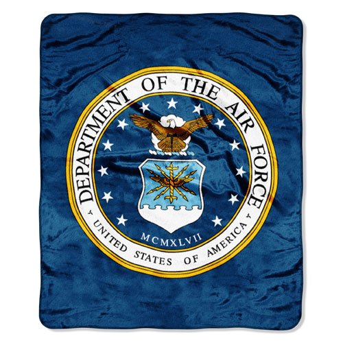 Northwest Company 50-Inch by 60-Inch Plush Raschel Throw, United States Air Force