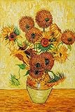 IMAGE OF Oil Painting: Vase with Fifteen Sunflowers: Vincent van Gogh Hand-Pain