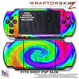 Rainbow Swirls WraptorSkinz Skin and Screen Protector Kit fits Sony PSP Slim (PSP 2000)
