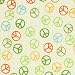 Timeless Treasures Love A Tree Organic Mini Peace Signs Cream Fabric Yardage