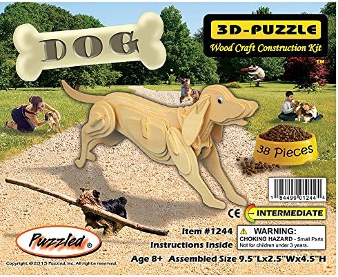 YinheMed DIY 3D Wooden Puzzle - Dog Cedarwood - Handmade Jigsaw Woodcraft Kit Wooden Handcraft Educational Products Wooden Art Intarsia