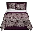Home Ethnic Plum Floral Comforter Set - Queen