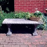 Large Garden Bench - Straight Pattern Top Stone Bench