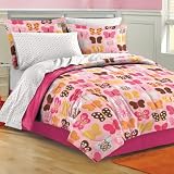 Girls Butterfly Wings Pink White Kid Bedding Comforter Set