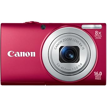 Canon PowerShot A4000IS 16.0 MP Digital Camera with 8x Optical Image Stabilized Zoom 28mm Wide-Angle Lens with 720p HD Video Recording and 3.0-Inch LCD (Red)