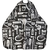 TRIXES Adult Patterned Black Salon Hairdressing Barbers Cape Body Gown Perfect for Cutting, Colouring, Highlights, etc