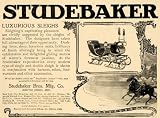 1905 Ad Studebaker Luxurious Horse-Drawn Sleigh Holiday - ORIGINAL ADVERTISING - Original Print Ad
