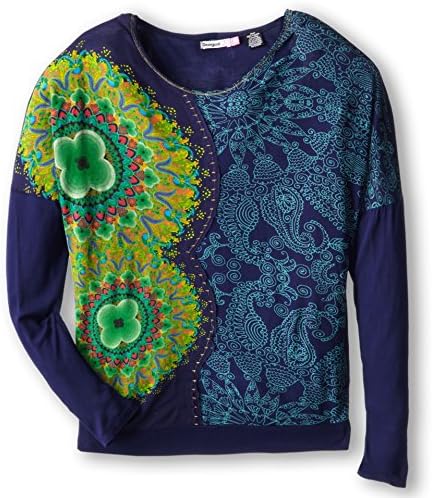 Desigual Kids Girl's Desigual Kids - Hiedra Knitted L/S Top (Little Kids/Big Kids) Navy T-Shirt 4 (Little Kids)