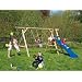 Doppelschaukel � 10 cm mit Knotenseil und Rutsche blau - Lea Classic -