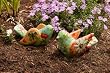 Set Of 2: Field Of Flowers Bird Statuaries