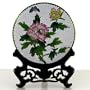 Vintage Collectible Pre-Owned White Ground Jingfa Cloisonne Plate with Flowers and Butterfly; 6" Diameter by 3/4" High