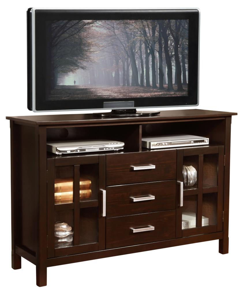 Simpli Home Kitchener Tall TV Stand, 53"W x 35"H, Dark