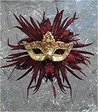 Pack Of 2 Red Glitter & Jewel Masquerade Mask Christmas Ornaments