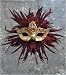 Pack Of 2 Red Glitter & Jewel Masquerade Mask Christmas Ornaments
