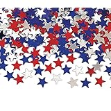 Creative Converting Metallic Star Confetti, Red, White and Blue