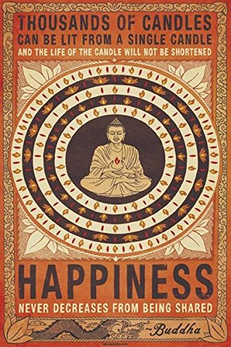 Thousands of Candles (Buddha Happiness Quote) Poster – 24×36