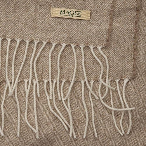 Camel and Cream Large Pashmina - WHITE/CAMEL