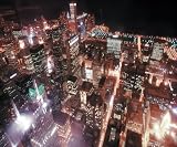 Chicago at Night by Wernher Krutein poster print,20 in. x 16 in.