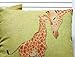 Leaveland Giraffe and Its Mother Throw Pillow Case Decor Cushion Covers Square 1818 Inch Beige Cotton Blend Linen (Multi-Color)