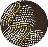 IMAGE OF Safavieh Soho Collection SOH727A Handmade Brown New Zealand Wool Round Area Rug, 6-Feet