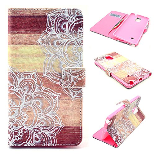 Note 4 Case, Galaxy Note 4 Wallet Case, U-Gem star Galaxy Note 4 PU Leather Wallet Stand Magnetic Cover Case for Samsung Galaxy Note 4,with SIM Card Adapter Kit+Screen Protector+Black Stylus (Golden White Flowers)