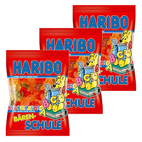 Haribo Bären-Schule, 3er Pack, Gummibärchen, Weingummi, Fruchtgummi, Im Beutel, Tüte, 200 g