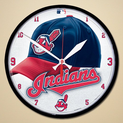 Mlb Cleveland Indians Round Clock Picture