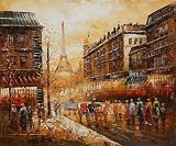 Art Reproduction Oil Painting - Famous Cities: Evening's Delight In Paris - Classic 20 X 24 - Hand Painted Canvas Art