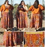 Batik Tulip Hemmed Sundress with Jacket in Orange