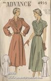 Womens' Long or Short Sleeved Dress, Advance 4935