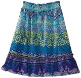 Amy Byer Girls 7-16 Print Chiffon Bottom Ruffle Skirt