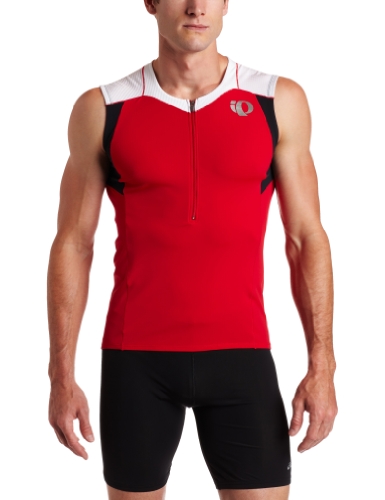 Pearl Izumi Men's Elite Tri Sleeveless Jersey, Large, True Red