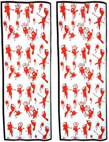 Halloween Plastic Creepy Bloody Marks Table Cloth (2 Pack)