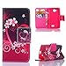 Yakamoz Floral Love Heart Leather Flip Card Slots Wallet Stand Case for LG Optimus F60, LG Transpyre, LG Tribute LS660 with Free Screen Protector & Stylus Pen