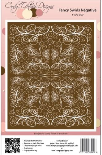 Cindy Echtinaw Designs Spellbinders Matching Rubber Stamps-Fancy Swirls Negative by Cindy Echtinaw Designs
