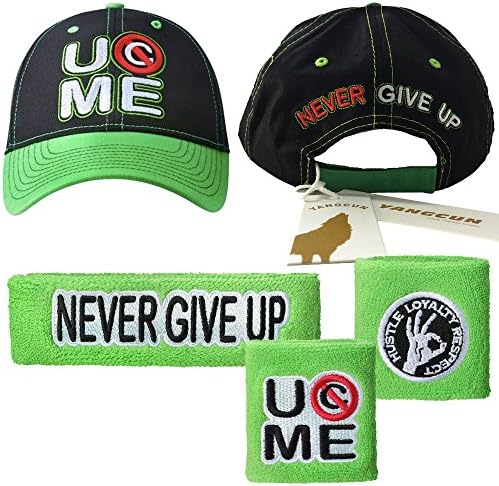 John Cena Baseball Hat Headband Wristbands Set-4) Lime Green