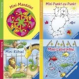Produkt-Bild: Ravensburger Mini-Bilderspa&szlig; Spiel und Spa&szlig; f&uuml;r &uuml;berall 2  (4er-Set): Mini-Punkt-zu-Punkt, Mini-R&auml;tsel, Mini-Mandalas, Mini-Labyrinthe
