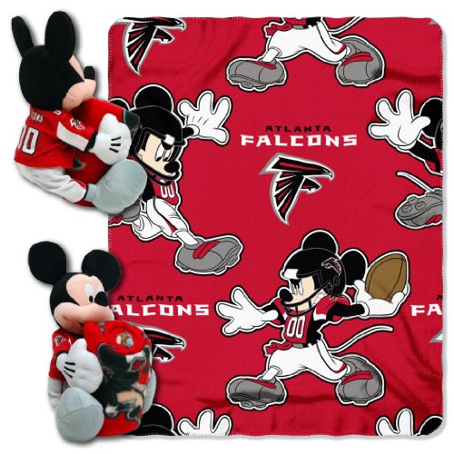 Disney/NFL Atlanta Falcons Mickey Character Shaped Pillow with 40-Inch-by-50-Inch Fleece Throw Set