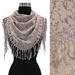 Floral Print Cotton Triangle Scarf with Lace Edge - Colors Available