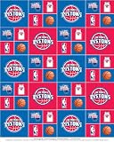 Cotton NBA Detroit Pistons Sq Basketball Print Cotton Fabric by the yard
