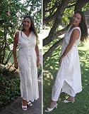 Midnight Palm Long Tank Button Front Hawaiian Aloha Tropical Wedding Dress